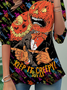Lässig Halloween Rundhals Langarm T-Shirt