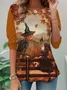 Lässig Halloween Rundhals Langarm T-Shirt
