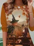 Lässig Halloween Rundhals Langarm T-Shirt