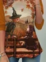 Lässig Halloween Rundhals Langarm T-Shirt