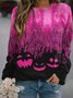Lässig Rundhals Halloween (Kürbis) Sweatshirt