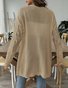 Damen Wolle/Stricken Unifarben Langarm Bequem Lässig Strickjacke