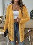 Damen Wolle/Stricken Unifarben Langarm Bequem Lässig Strickjacke