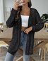 Damen Wolle/Stricken Unifarben Langarm Bequem Lässig Strickjacke