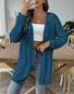 Damen Wolle/Stricken Unifarben Langarm Bequem Lässig Strickjacke