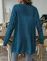 Damen Wolle/Stricken Unifarben Langarm Bequem Lässig Strickjacke