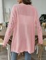 Damen Wolle/Stricken Unifarben Langarm Bequem Lässig Strickjacke
