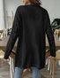 Damen Wolle/Stricken Unifarben Langarm Bequem Lässig Strickjacke