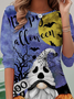 Lässig Halloween Rundhals Langarm T-Shirt