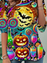Lässig Halloween Rundhals Langarm T-Shirt