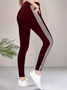 Lässig Farbblock Lang Leggings