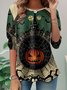 Lässig Halloween Rundhals Langarm T-Shirt