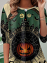 Lässig Halloween Rundhals Langarm T-Shirt
