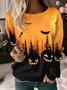 Lässig Rundhals Halloween Sweatshirt