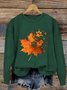 Lässig Rundhals Ahornblatt Sweatshirt