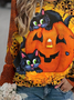 Lässig Rundhals Halloween Sweatshirt
