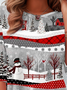 Retro Weihnachtsschneemann Rundhals Langarm T-Shirt
