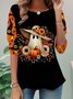 Lässig Halloween Rundhals Langarm T-Shirt