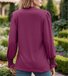 Gekerbt Langarm Unifarben Regelmäßig Mikroelastizität Weit Bluse für Damen