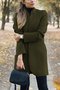 Damen Unifarben verdicken Weit Jacke