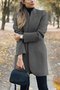 Damen Unifarben verdicken Weit Jacke
