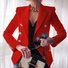 Damen Unifarben verdicken Weit Jacke