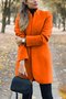 Damen Unifarben verdicken Weit Jacke