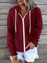 Damen Unifarben verdicken Weit Jacke