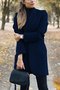 Damen Unifarben verdicken Weit Jacke