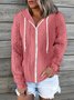 Damen Unifarben verdicken Weit Jacke