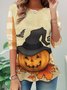Lässig Halloween Rundhals Langarm T-Shirt