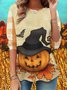 Lässig Halloween Rundhals Langarm T-Shirt