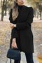 Damen Unifarben verdicken Weit Jacke
