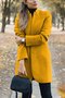Damen Unifarben verdicken Weit Jacke