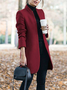 Damen Unifarben verdicken Weit Jacke