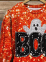 Retro Rundhals Halloween Sweatshirt Print