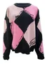 Damen Garn/Wollgarn Geometrisch Langarm Bequem Lässig Pullover