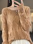 Damen Wolle/Stricken Unifarben Langarm Bequem Lässig Pullover