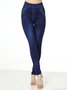 Lässig Unifarben Knöchelhose Leggings