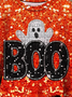 Retro Rundhals Halloween Sweatshirt Print