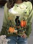 Lässig Rundhals Halloween Sweatshirt