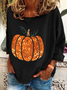 Lässig Rundhals Textbriefe Sweatshirt