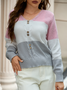 Damen Garn/Wollgarn Gestreift Langarm Bequem Lässig Pullover