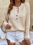 Damen Garn/Wollgarn Unifarben Langarm Bequem Lässig Schnalle Pullover