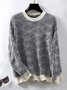 Damen Garn/Wollgarn Geometrisch Langarm Bequem Lässig Pullover