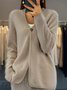 Damen Garn/Wollgarn Unifarben Langarm Bequem Lässig Strickjacke