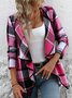 Damen Kariert Regelmäßig Weit Jacke