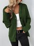 Damen Garn/Wollgarn Unifarben Langarm Bequem Lässig Schnalle Strickjacke