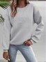Lässig Rundhals Katze Sweatshirt