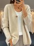Damen Garn/Wollgarn Unifarben Langarm Bequem Lässig Strickjacke